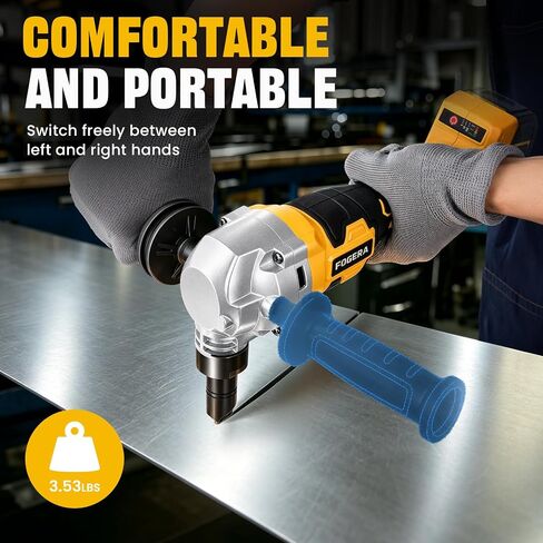 Cordless Metal Nibbler Compatible with DeWalt 20V Battery, 18 Gauge Electric Nibbler, 30000RPM Brushless Metal Cutter with 3 Speed, Assist Handle & 2 Blades for Stainless Steel, Aluminum (No Battery) in Kuwait