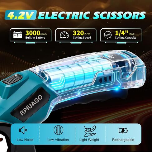 Electric Cardboard Cutter, 3000mAh Battery Cordless Electric Scissors | High-Torque Motor, 2 SK5 Blades, LED Light, Heavy Duty Box Cutter for Cardboard, Plastic, Leather, Carpet & DIY Projects in Kuwait