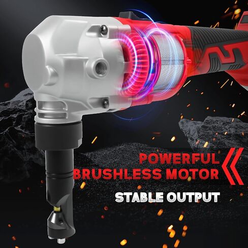 Cordless Metal Nibbler for Milwaukee 18V Battery, Brushless Nibbler Metal Cutter with 3 Speed, Electric Nibbler Steel Cutter for Stainless Steel, Aluminium, 30000RPM, Dusty Bags, 2 Blades(No battery) in Kuwait