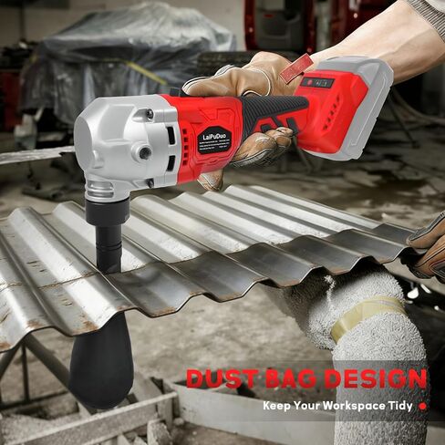 Cordless Metal Nibbler for Milwaukee 18V Battery, Brushless Nibbler Metal Cutter with 3 Speed, Electric Nibbler Steel Cutter for Stainless Steel, Aluminium, 30000RPM, Dusty Bags, 2 Blades(No battery) in Kuwait