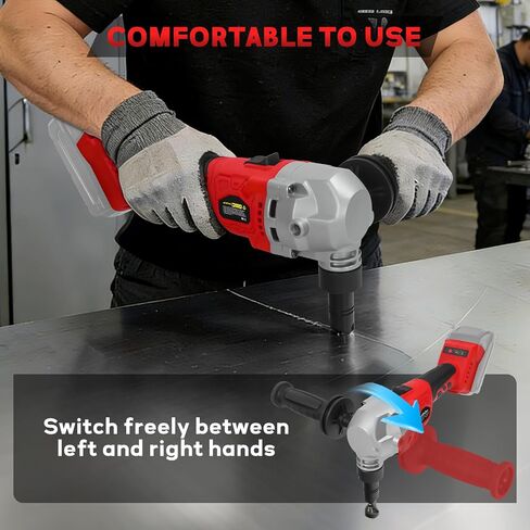Cordless Metal Nibbler for Milwaukee 18V Battery, Brushless Nibbler Metal Cutter with 3 Speed, Electric Nibbler Steel Cutter for Stainless Steel, Aluminium, 30000RPM, Dusty Bags, 2 Blades(No battery) in Kuwait