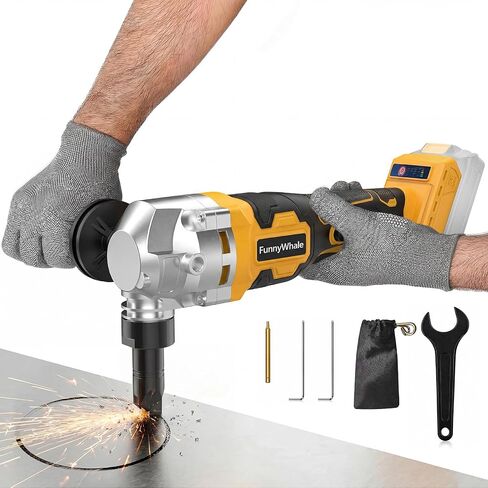 Cordless Metal Nibbler Compatible with Dewalt 20V MAX Battery(No Battery) | 18 Gauge Electric Metal Nibbler with Assist Handle & 2 Blades, 3000RPM Brushless Motor for Stainless Steel, Aluminum in Kuwait