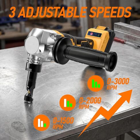 Cordless Metal Nibbler Compatible with Dewalt 20V MAX Battery(No Battery) | 18 Gauge Electric Metal Nibbler with Assist Handle & 2 Blades, 3000RPM Brushless Motor for Stainless Steel, Aluminum in Kuwait