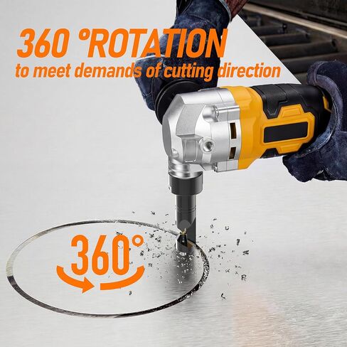 Cordless Metal Nibbler Compatible with Dewalt 20V MAX Battery(No Battery) | 18 Gauge Electric Metal Nibbler with Assist Handle & 2 Blades, 3000RPM Brushless Motor for Stainless Steel, Aluminum in Kuwait