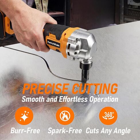 Cordless Metal Nibbler Compatible with Dewalt 20V MAX Battery(No Battery) | 18 Gauge Electric Metal Nibbler with Assist Handle & 2 Blades, 3000RPM Brushless Motor for Stainless Steel, Aluminum in Kuwait