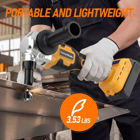 Cordless Metal Nibbler Compatible with Dewalt 20V MAX Battery(No Battery) | 18 Gauge Electric Metal Nibbler with Assist Handle & 2 Blades, 3000RPM Brushless Motor for Stainless Steel, Aluminum in Kuwait