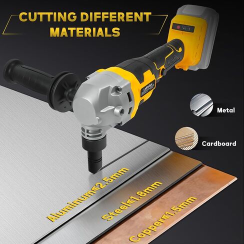 Cordless Metal Nibbler for DeWalt 20V Battery, Brushless Nibbler Metal Cutter with 3 Speed, Electric Nibbler Steel Cutter for Stainless Steel, Aluminium, 30000RPM, Dusty Bags, 2 Blades(No battery) in Kuwait