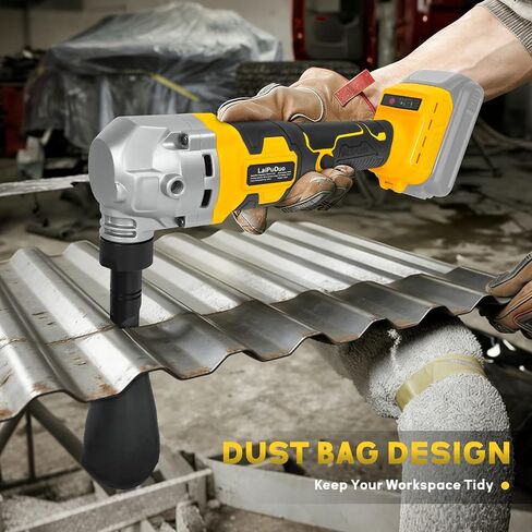 Cordless Metal Nibbler for DeWalt 20V Battery, Brushless Nibbler Metal Cutter with 3 Speed, Electric Nibbler Steel Cutter for Stainless Steel, Aluminium, 30000RPM, Dusty Bags, 2 Blades(No battery) in Kuwait