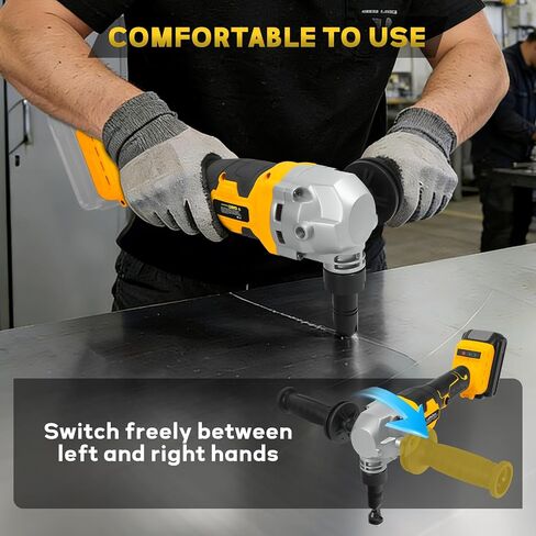 Cordless Metal Nibbler for DeWalt 20V Battery, Brushless Nibbler Metal Cutter with 3 Speed, Electric Nibbler Steel Cutter for Stainless Steel, Aluminium, 30000RPM, Dusty Bags, 2 Blades(No battery) in Kuwait