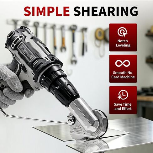 Metal Nibbler Drill Attachment, Heavy Duty Sheet Metal Cutter with Double Head Design, Professional Drill Nibbler for Precise and Fast Cutting of Steel, Iron, Aluminum, Copper and DIY Roofing Panels in Kuwait