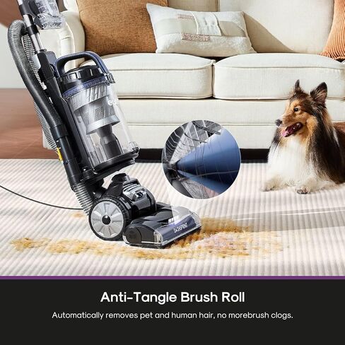 Eureka Upright Vacuum Cleaner for Carpet and Hard Floor,Powerful Vacuum with Dual Cyclone Suction,Swivel Steering,Anti-Tangle,Large Dust Cup,NEU612BL, Blue in Kuwait