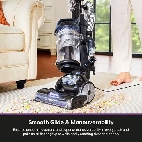 Eureka Upright Vacuum Cleaner for Carpet and Hard Floor,Powerful Vacuum with Dual Cyclone Suction,Swivel Steering,Anti-Tangle,Large Dust Cup,NEU612BL, Blue in Kuwait