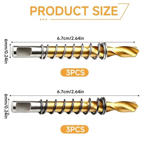 6 Pack Center Drill Bit for Hole Saw, 6x68mm Titanium Plated M2 Steel Pilot Drill Bit for Metal Stainless Steel Iron Wood Plastic, Hole Saw Center Drill Replacement, Fit for Home DIY in Kuwait