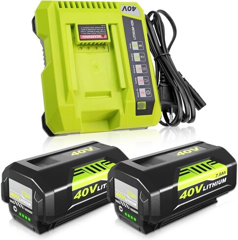 7500mAh OP4026 2 Pack Replacement Battery Compatible with Ryobi 40V Battery Lithium ion OP4050A OP40601 OP4040 OP4030 OP4050 OP40261 OP40201 OP40401 Cordless Power Tools with LED Indicator (Green) in Saudi Arabia