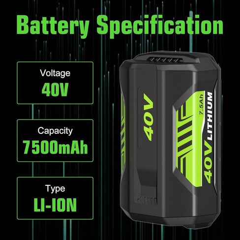 7500mAh OP4026 2 Pack Replacement Battery Compatible with Ryobi 40V Battery Lithium ion OP4050A OP40601 OP4040 OP4030 OP4050 OP40261 OP40201 OP40401 Cordless Power Tools with LED Indicator (Green) in Saudi Arabia