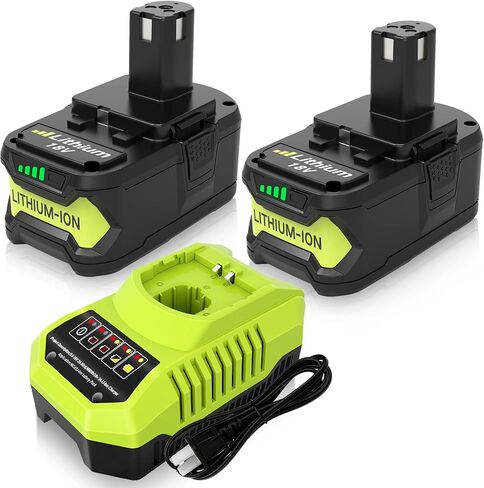 2 Pack Upgrade 8000mAh High Capacity P108 Replacement for Ryobi 18V Battery Lithium ion Compatible with Ryobi 18 Volt Battery P102 P103 P104 P105 P107 P108 P109 P122 Cordless Tool Batteries (Green) in Saudi Arabia