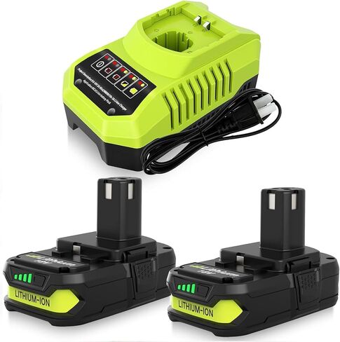 2 Pack Upgrade 8000mAh High Capacity P108 Replacement for Ryobi 18V Battery Lithium ion Compatible with Ryobi 18 Volt Battery P102 P103 P104 P105 P107 P108 P109 P122 Cordless Tool Batteries (Green) in Saudi Arabia