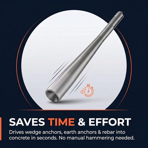 Wedge Anchor Setter for SDS Plus Rotary Hammers, 5/16"-5/8" | Drives concrete anchors, rebar, earth & mobile home anchors, bolts; Hardened steel; SDS Plus compatible; 5/16"-5/8" in Kuwait