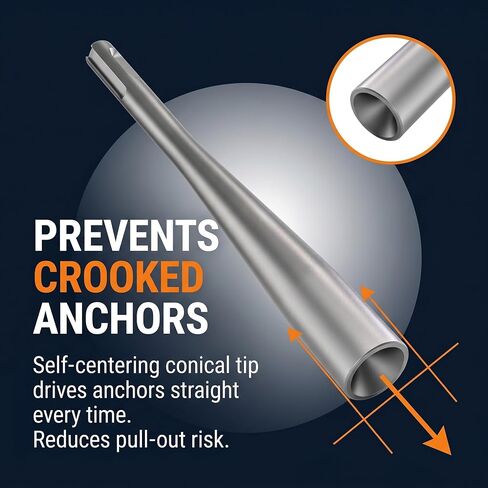 Wedge Anchor Setter for SDS Plus Rotary Hammers, 5/16"-5/8" | Drives concrete anchors, rebar, earth & mobile home anchors, bolts; Hardened steel; SDS Plus compatible; 5/16"-5/8" in Kuwait