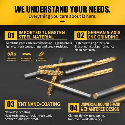 Mini Tungsten Steel Drill Bit Set 10pcs, 1.5-Inch Micro PCB Drills 0.01-0.05-Inch Titanium Coated Engraving Tools in Kuwait