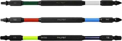 ORBiT - SQ1+PH1/SQ2+PH2/T25+T30 IMPACT BiT 3pc. 6 INCH, 6 TiPS, Modified Geometry, Double End+Double Duty (Drives #4/6/8/10 SQ+PH & T25/T30 Screws) in Kuwait