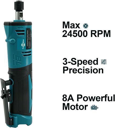 Cordless Line Die Grinder 12V - 3-Speed Power Die Grinders Max 24500RPM, 1/4" Straight Die Grinder Kit with 2.0Ah Battery & Charger for Grinding, Cutting, Polishing in Saudi Arabia