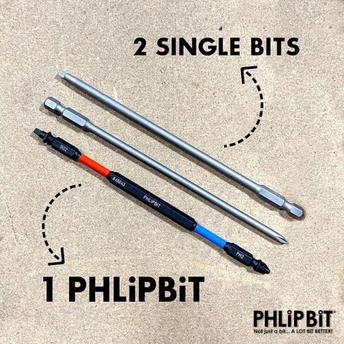 ORiGiNAL - PH2+PH3 IMPACT BiT, 6 INCH, 4pk. Double End+Double Duty, USA-6PH2PH3X4 (Blue/Black Drives #8/10/12/14-1/4" Phillips Screw) "ULT" MULTi S/Driver Compatible in Saudi Arabia