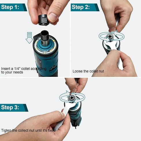 Cordless Line Die Grinder 12V - 3-Speed Power Die Grinders Max 24500RPM, 1/4" Straight Die Grinder Kit with 2.0Ah Battery & Charger for Grinding, Cutting, Polishing in Saudi Arabia