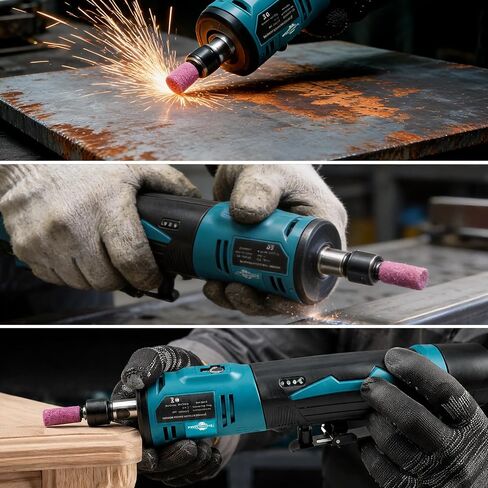 Cordless Line Die Grinder 12V - 3-Speed Power Die Grinders Max 24500RPM, 1/4" Straight Die Grinder Kit with 2.0Ah Battery & Charger for Grinding, Cutting, Polishing in Saudi Arabia