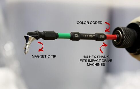ORiGiNAL - PH2+PH3 IMPACT BiT, 6 INCH, 4pk. Double End+Double Duty, USA-6PH2PH3X4 (Blue/Black Drives #8/10/12/14-1/4" Phillips Screw) "ULT" MULTi S/Driver Compatible in Saudi Arabia