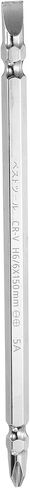 Generic Magnetic Double Ended Screwdriver Bit 6mm PH2/SL6 6"/150mm 1/4" Hex Shank CR-V Steel Phillips Cross Slotted Flat Screw Driver Bit for Power Screwdriver Impact Drill Tool in Saudi Arabia