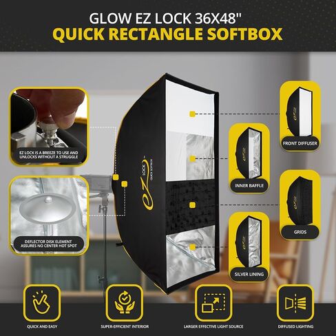 Glow EZ Lock 36x48 Quick Rectangle Softbox in Saudi Arabia