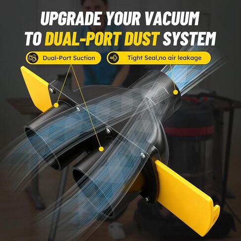 FREEKITR® Dust Collection Fittings with Blast Gates -Tight Seal | 2.5 Inch Shop Vac Hose Adapter Y Splitter, Dual-Port Airflow Control, Compatible with Ridgid & Craftsman Wet/Dry Vacuum in Saudi Arabia