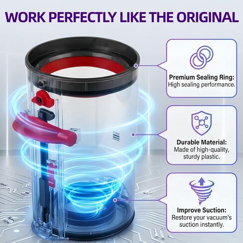 Upgraded Dust Bin for Dyson V11 V15 SV14 SV15 SV22 Vacuum Cleaner, Large Dirt Cup Canister Dustbin Replacement for V11 Torque Drive V15 Detect, Part No. 970050-01 and 965443-01 in Saudi Arabia