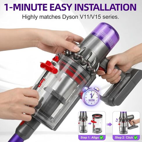 Upgraded Dust Bin for Dyson V11 V15 SV14 SV15 SV22 Vacuum Cleaner, Large Dirt Cup Canister Dustbin Replacement for V11 Torque Drive V15 Detect, Part No. 970050-01 and 965443-01 in Saudi Arabia