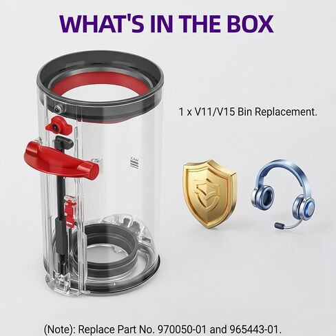 Upgraded Dust Bin for Dyson V11 V15 SV14 SV15 SV22 Vacuum Cleaner, Large Dirt Cup Canister Dustbin Replacement for V11 Torque Drive V15 Detect, Part No. 970050-01 and 965443-01 in Saudi Arabia