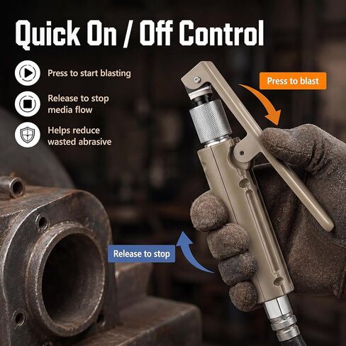 Tudomro 5 Pcs Sand Blaster Gun Kits Carbon Steel Sand Blaster Gun with 4 Ceramic Tips 2mm 2.5mm 3mm 3.5mm Abrasive Nozzles Heavy Duty Replacement Tool for Rust Stain, Grime on Surfaces in Saudi Arabia
