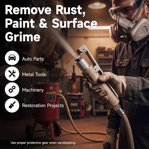Tudomro 5 Pcs Sand Blaster Gun Kits Carbon Steel Sand Blaster Gun with 4 Ceramic Tips 2mm 2.5mm 3mm 3.5mm Abrasive Nozzles Heavy Duty Replacement Tool for Rust Stain, Grime on Surfaces in Saudi Arabia