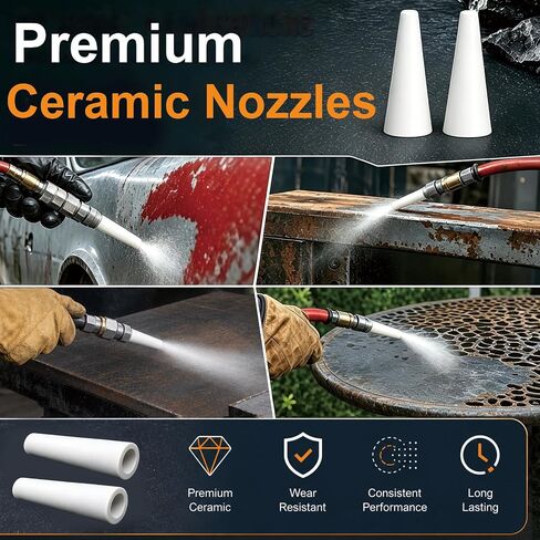 2 Pcs Large Sandblaster Nozzle Tip Ceramic 3/16 Inch ID Large Sandblasting Nozzle Replacement Sandblast Gun Nozzle Sandblasting Consumables in Saudi Arabia
