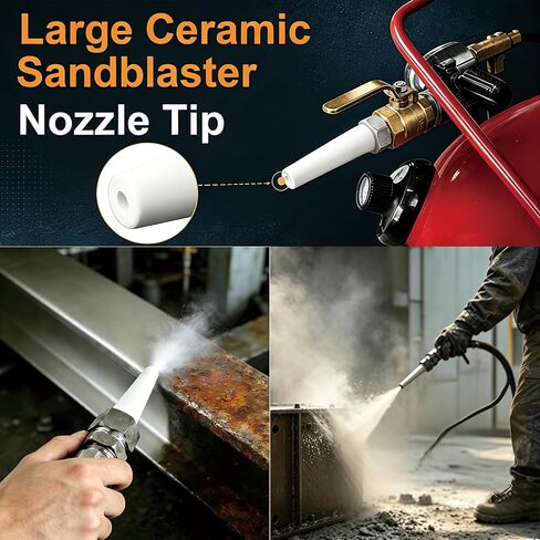 2 Pcs Large Sandblaster Nozzle Tip Ceramic 3/16 Inch ID Large Sandblasting Nozzle Replacement Sandblast Gun Nozzle Sandblasting Consumables in Saudi Arabia