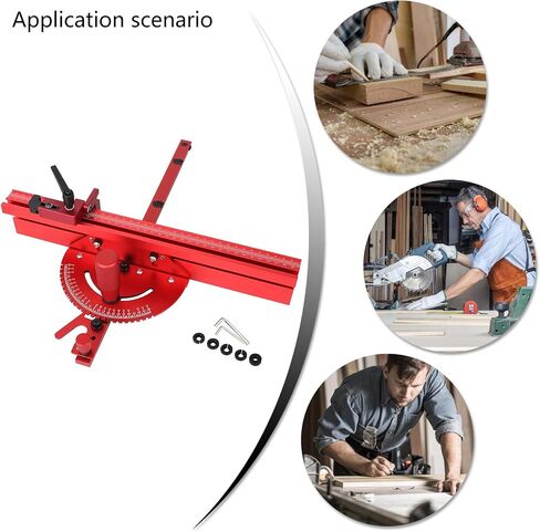 Miter Gauges Fence with Track Stop Sawing Assembly Angles Rulers for Table Routers Woodworking Benches Tool Accessories Woodworking Accessory in Saudi Arabia