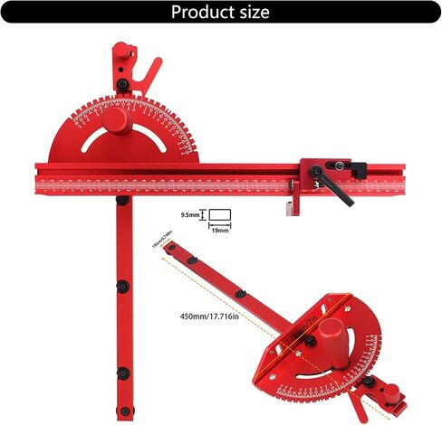 Miter Gauges Fence with Track Stop Sawing Assembly Angles Rulers for Table Routers Woodworking Benches Tool Accessories Woodworking Accessory in Saudi Arabia