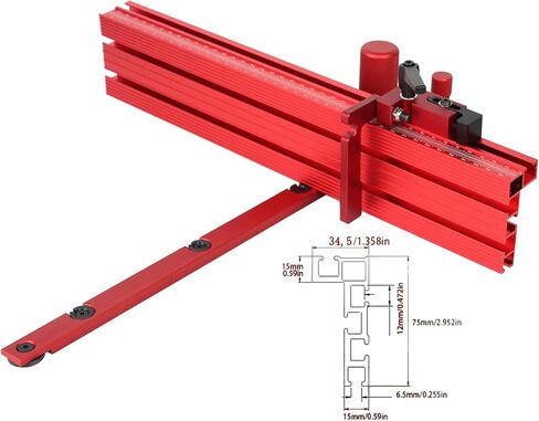 Miter Gauges Fence with Track Stop Sawing Assembly Angles Rulers for Table Routers Woodworking Benches Tool Accessories Woodworking Accessory in Saudi Arabia