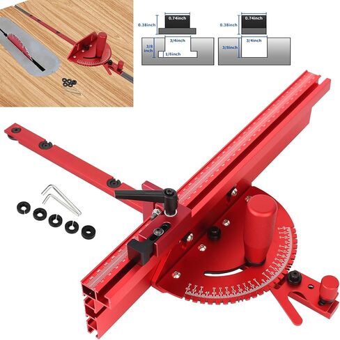 Miter Gauges Fence with Track Stop Sawing Assembly Angles Rulers for Table Routers Woodworking Benches Tool Accessories Woodworking Accessory in Saudi Arabia