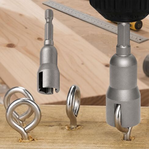 Wing Nut Driver, 1/4 Inch Hex Shank Socket Adapter, 2 Pack for C Hook, Eye Bolt, Wire Twisting, Silver, 2.6 in in Saudi Arabia