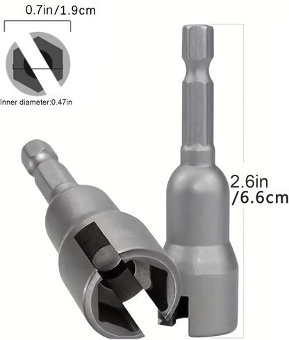 Wing Nut Driver, 1/4 Inch Hex Shank Socket Adapter, 2 Pack for C Hook, Eye Bolt, Wire Twisting, Silver, 2.6 in in Saudi Arabia