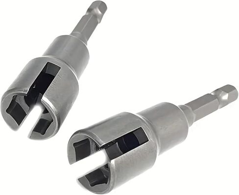 Wing Nut Driver, 1/4 Inch Hex Shank Socket Adapter, 2 Pack for C Hook, Eye Bolt, Wire Twisting, Silver, 2.6 in in Saudi Arabia