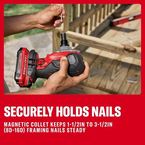 CRAFTSMAN V20 3 1/2 In Cordless Palm Nailer, Tool Only (CMCN150B) in Kuwait