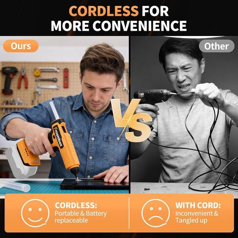 FROOMBEX Cordless Hot Glue Gun 100W Compatible with Dewalt 20V Max Battery, Full Size Electric Glue Gun with 20pcs Sticks for DIY, Arts, Crafts & Home Repair, Industry (No Battery) in Kuwait