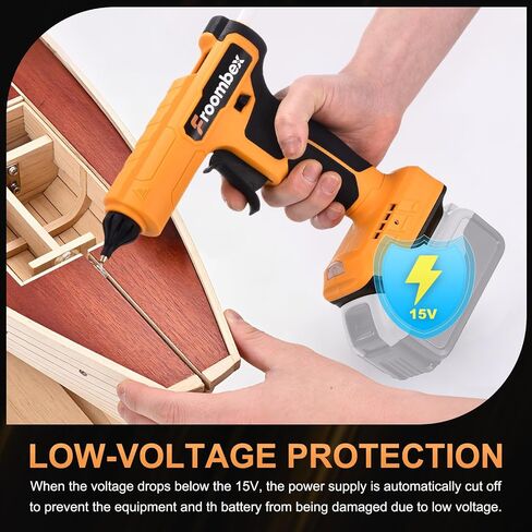 FROOMBEX Cordless Hot Glue Gun 100W Compatible with Dewalt 20V Max Battery, Full Size Electric Glue Gun with 20pcs Sticks for DIY, Arts, Crafts & Home Repair, Industry (No Battery) in Kuwait